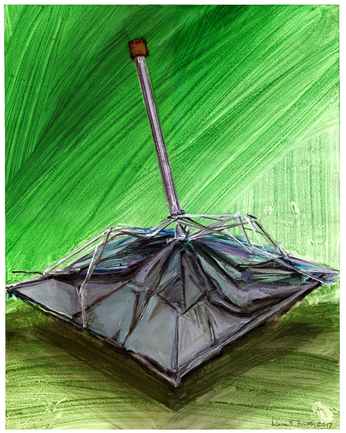 Painting by Dana Smith titled Broken Umbrella