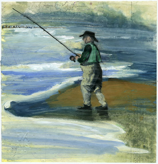 Dana Smith painting titled Fishing Stinson Beach