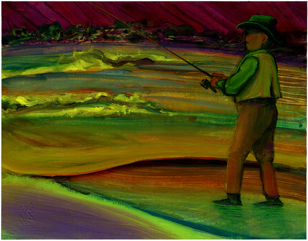 Dana Smith painting titled Midnight Fishing